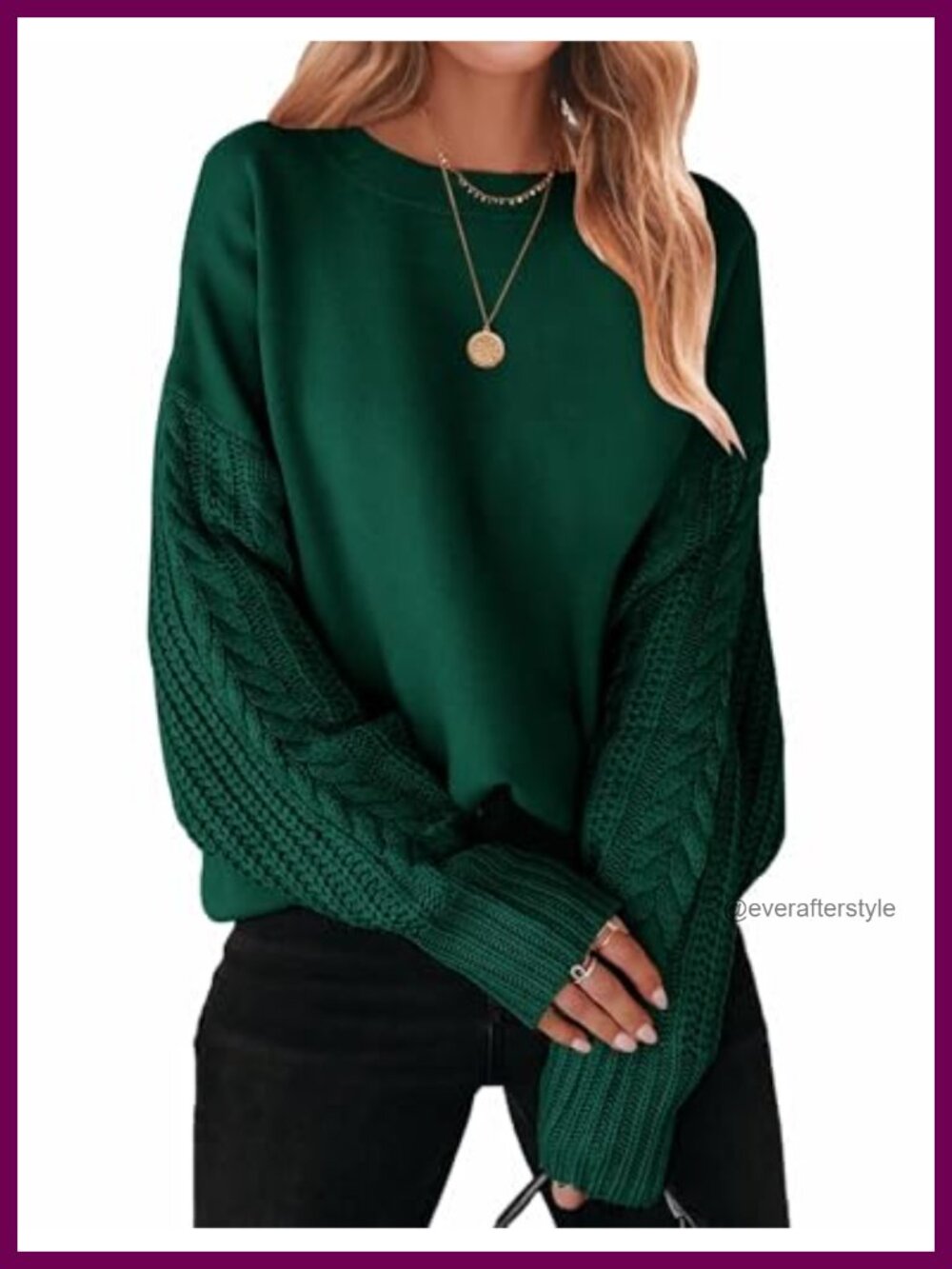 Oversized Cable Knit Sweater for Women Fall Winter Long Sleeve Pullover Tunic